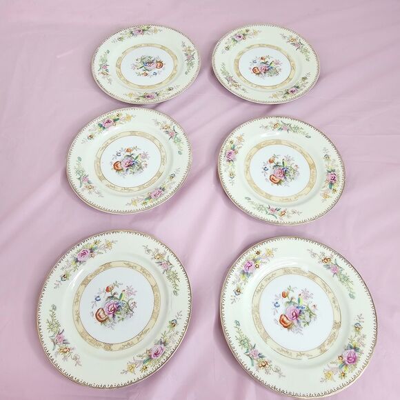 Vintage Set 6 Maruichi China Dinner Plates 6" Replacements Rose Discontinued - Picture 5 of 9